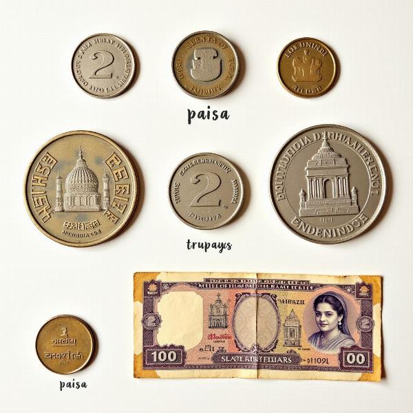 Indian Rupees: Paisa and Rupee Coins and Notes