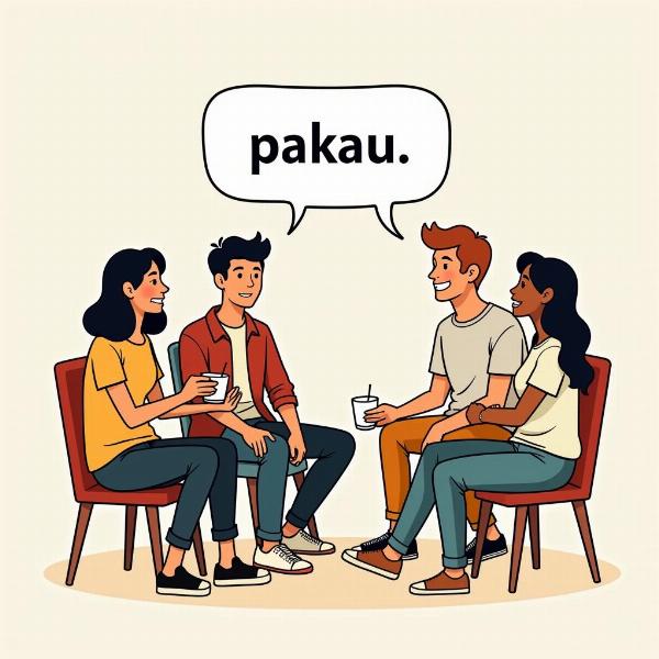 People using the word "pakau" in a conversation