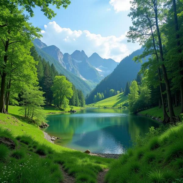 A serene and pristine natural landscape, representing purity and tranquility.