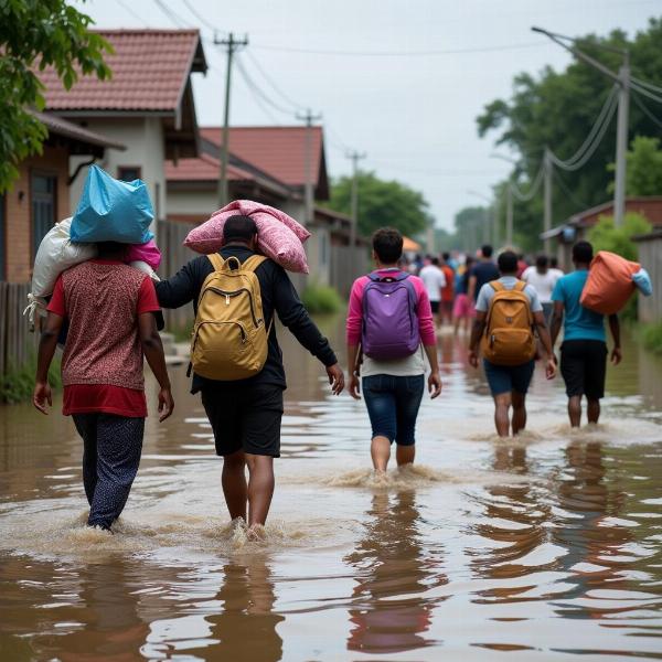 People displacement due to natural disaster