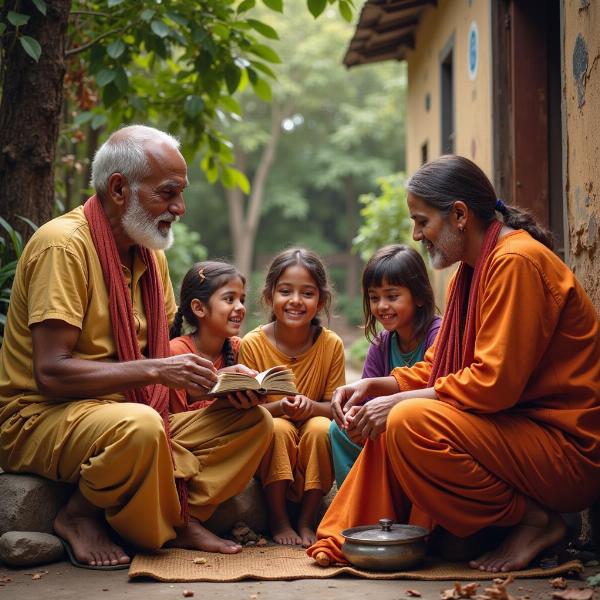 Practical Wisdom in Indian Culture: Depiction of Elders Sharing Knowledge