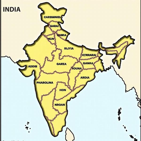 Map of India highlighting different dialects