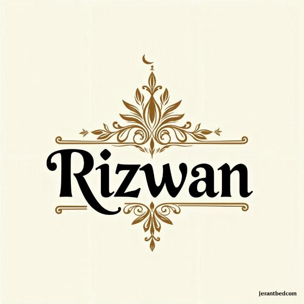 Rizwan name calligraphy