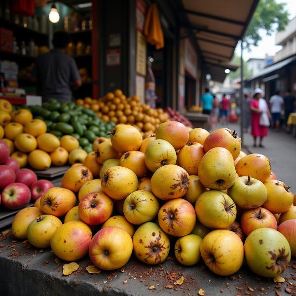 Rotten Fruits in an Indian Market