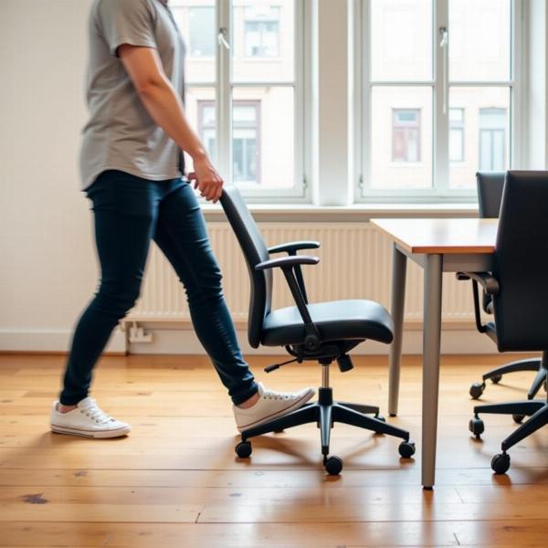 Person Scooting a Chair