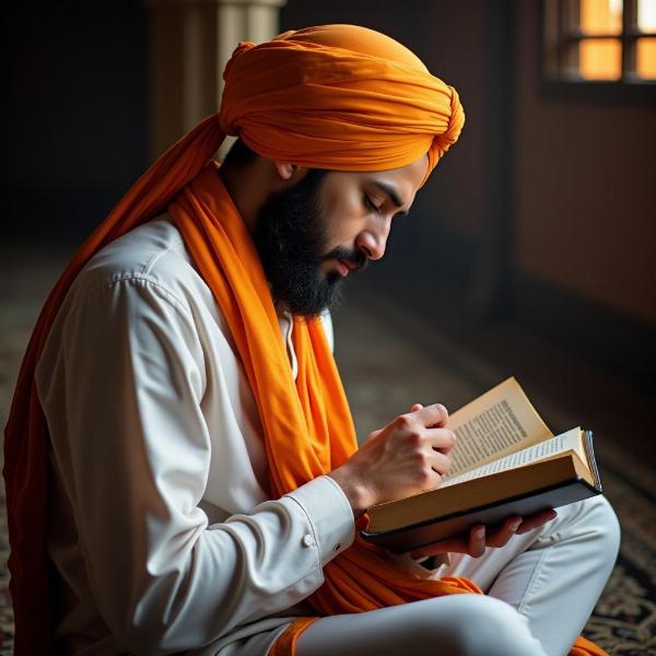 A Sikh reading Chaupai Sahib