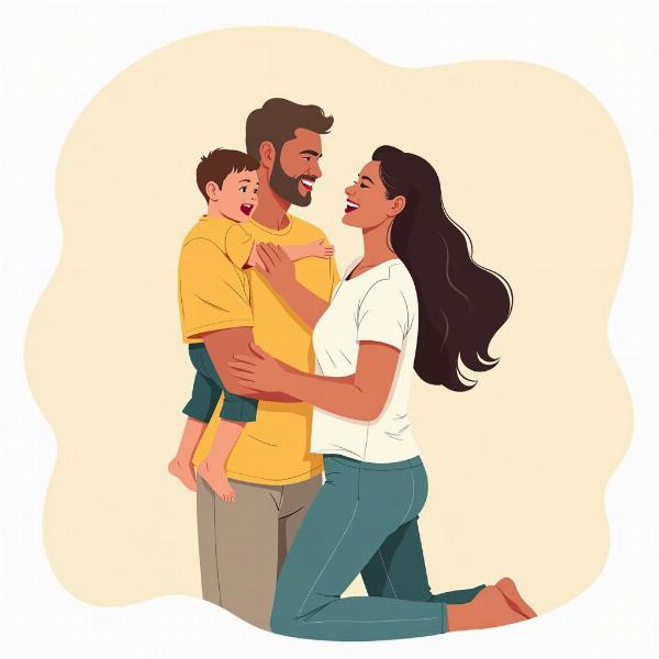 Single parent family illustration