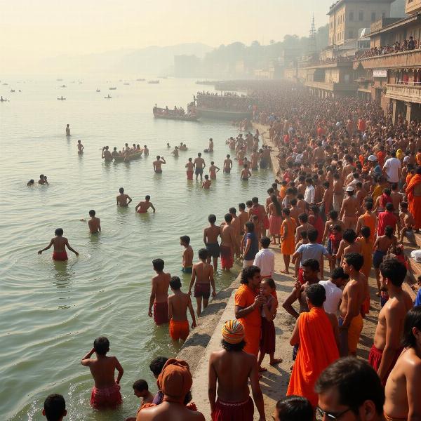 Ritualistic Bathing in the Ganges River