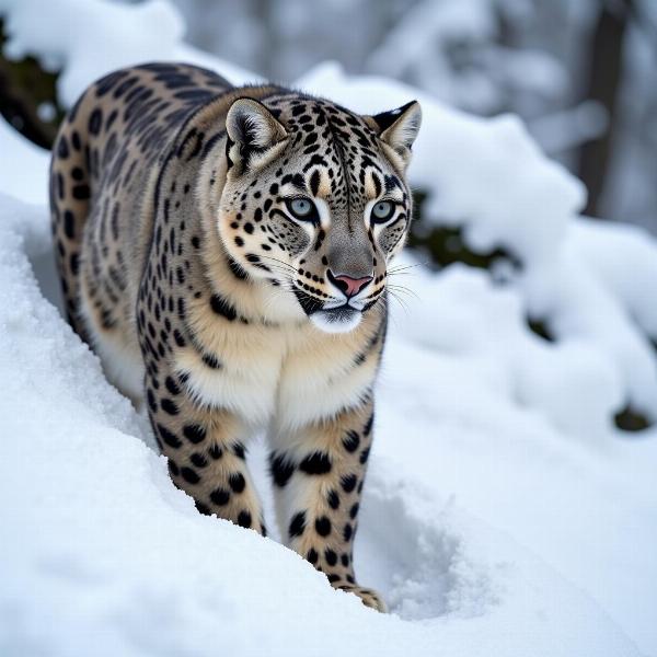 Snow leopard in the Himalayas