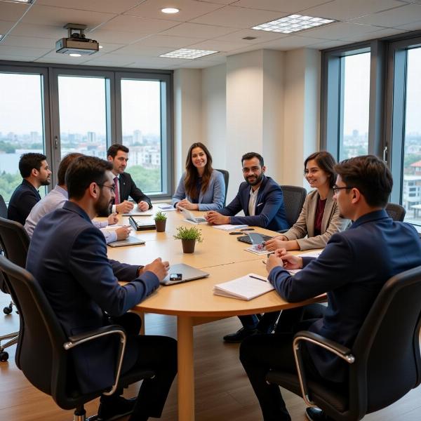 Sub staff in a meeting in India