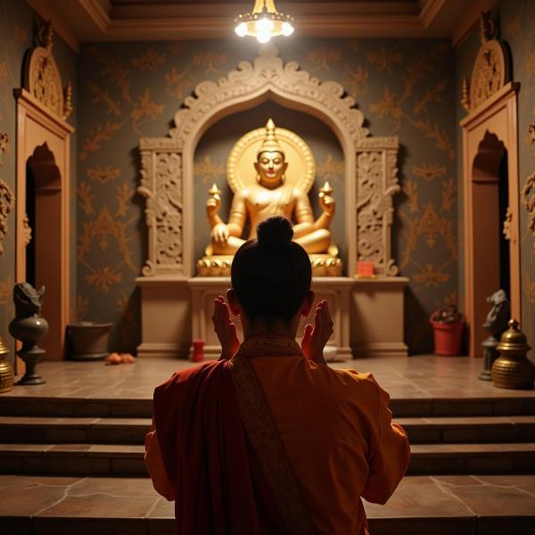 Supplicant Praying at Temple