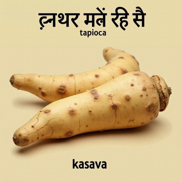 Tapioca Root with Hindi Name Label