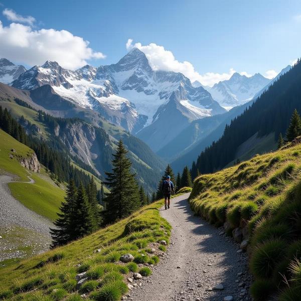 Hiking Trail in the Himalayas