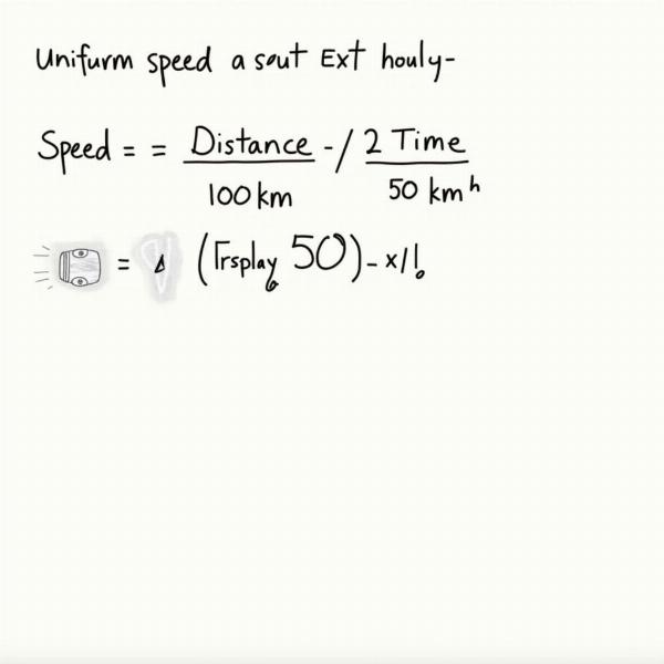 Calculating uniform speed using distance and time