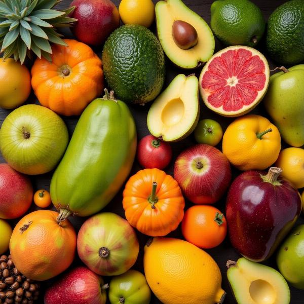 Variety of Tropical Fruits on Display