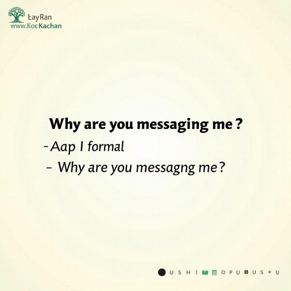 Formal Hindi phrase for "Why are you messaging me?"