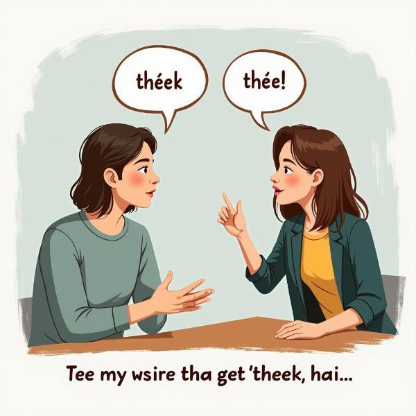 Two people having a conversation in Hindi, one agreeing with the other.